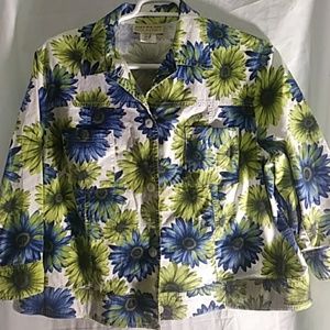Shirt Jacket Flowers of many Colors Size 20w